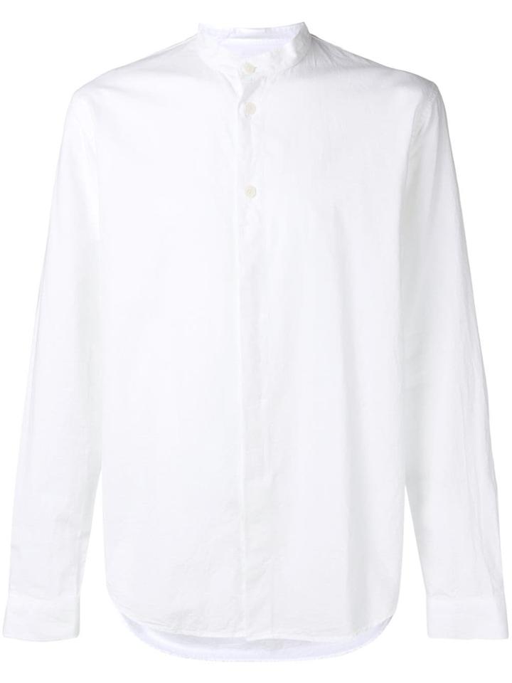 Folk Mandarin Collar Shirt - White