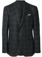 Z Zegna Woven Check Blazer - Grey