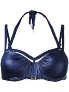 Marlies Dekkers - Holi Glamour Plunge Balcony Bikini Top - Women - Nylon/spandex/elastane - 75c, Blue, Nylon/spandex/elastane