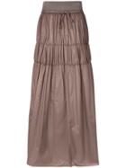 Maison Margiela Tiered Parachute Maxi Skirt - Brown