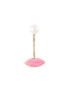 Delfina Delettrez Lips Piercing Earring, Women's, Pink/purple, 9kt Gold/enamel/pearls