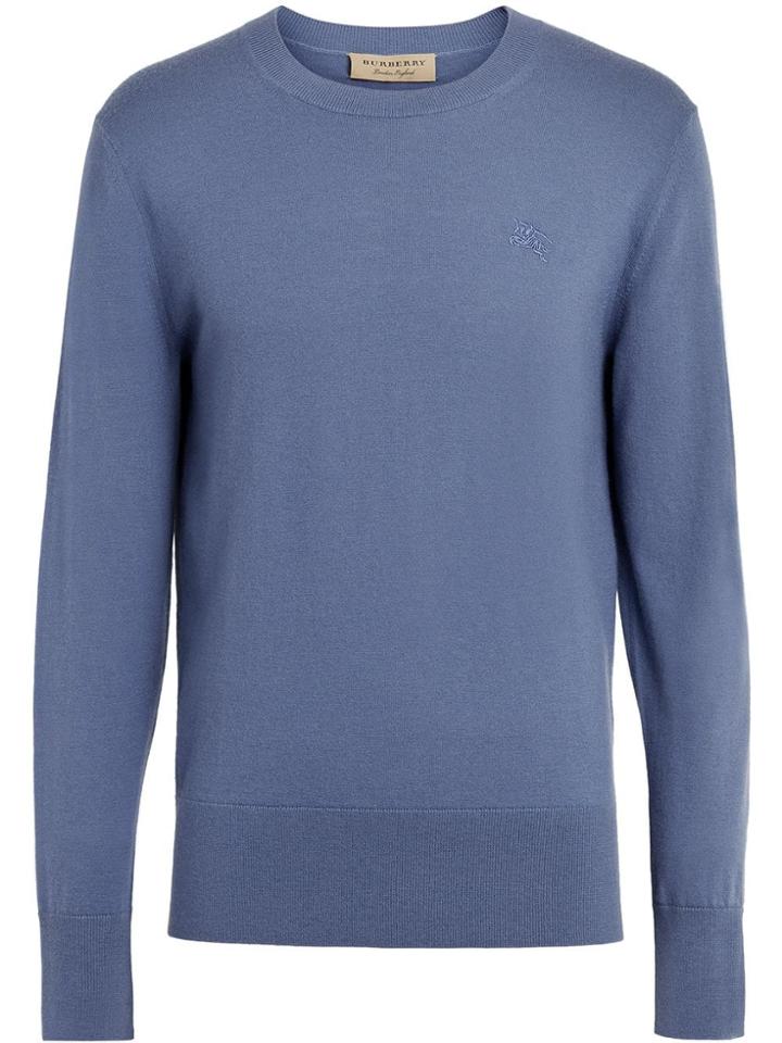Burberry Cashmere Crew Neck Jumper - Blue