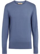 Burberry Cashmere Crew Neck Jumper - Blue