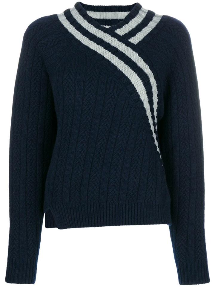 Jil Sander Wrap Knit Sweater - Blue
