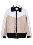 Fendi Kids Teen Lightweight Zipped Panelled Jacket - Neutrals