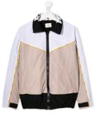 Fendi Kids Teen Lightweight Zipped Panelled Jacket - Neutrals