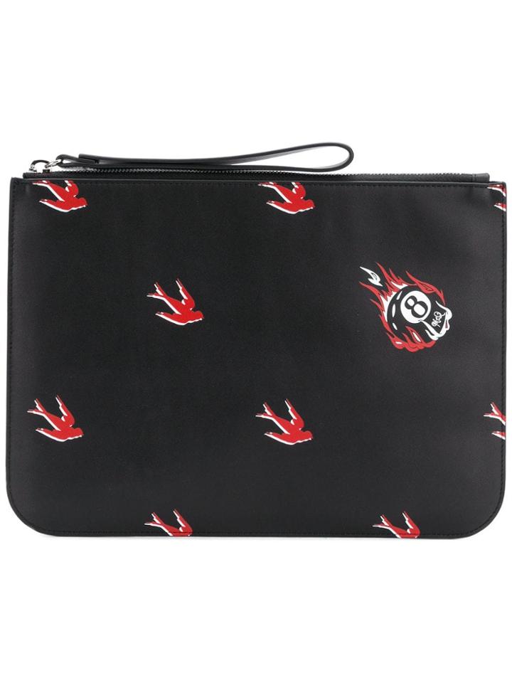 Mcq Alexander Mcqueen Large Deco Swallow Pouch - Black