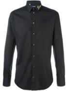 Dolce & Gabbana Love Patch Shirt, Men's, Size: 43, Black, Cotton/glass/copper/polyester