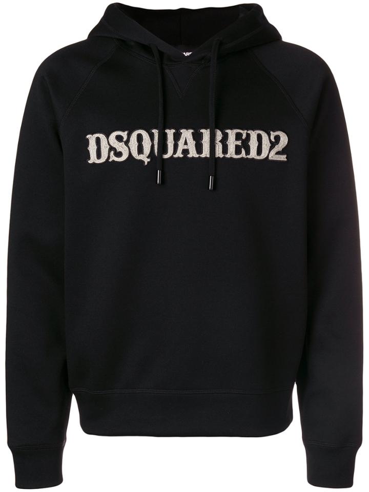Dsquared2 Printed Logo Hoodie - Black