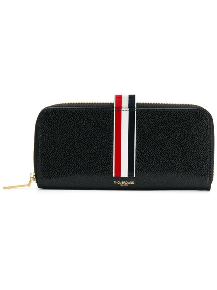 Thom Browne Vertical Intarsia Stripe Long Zip-around Wallet In Pebble