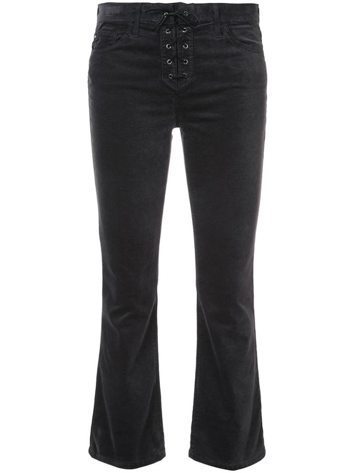 Ag Jeans Jodi Cropped Lace-up Trousers - Grey