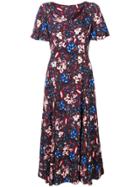 Erdem Floral Print Slash Detail Dress - Red