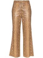 Nili Lotan Vianna Snake-effect Trousers - Brown