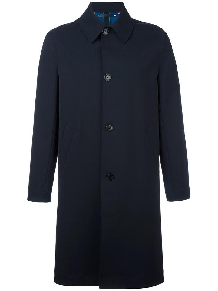 Paul Smith Single Breasted Classic Coat, Men's, Size: Medium, Blue, Wool/cupro