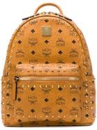 Mcm Stark Outline Studded Backpack - Brown