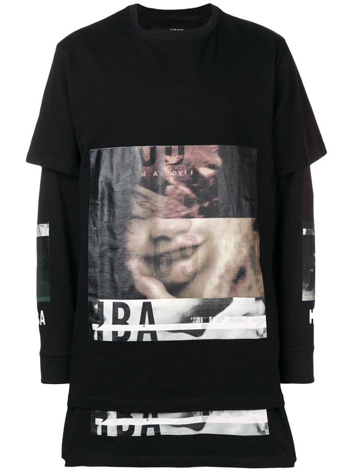 Hood By Air Oversized Layered Sweatshirt - Black