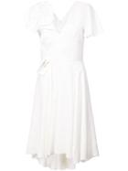 Delpozo Asymmetric Structured Sleeve Dress - White