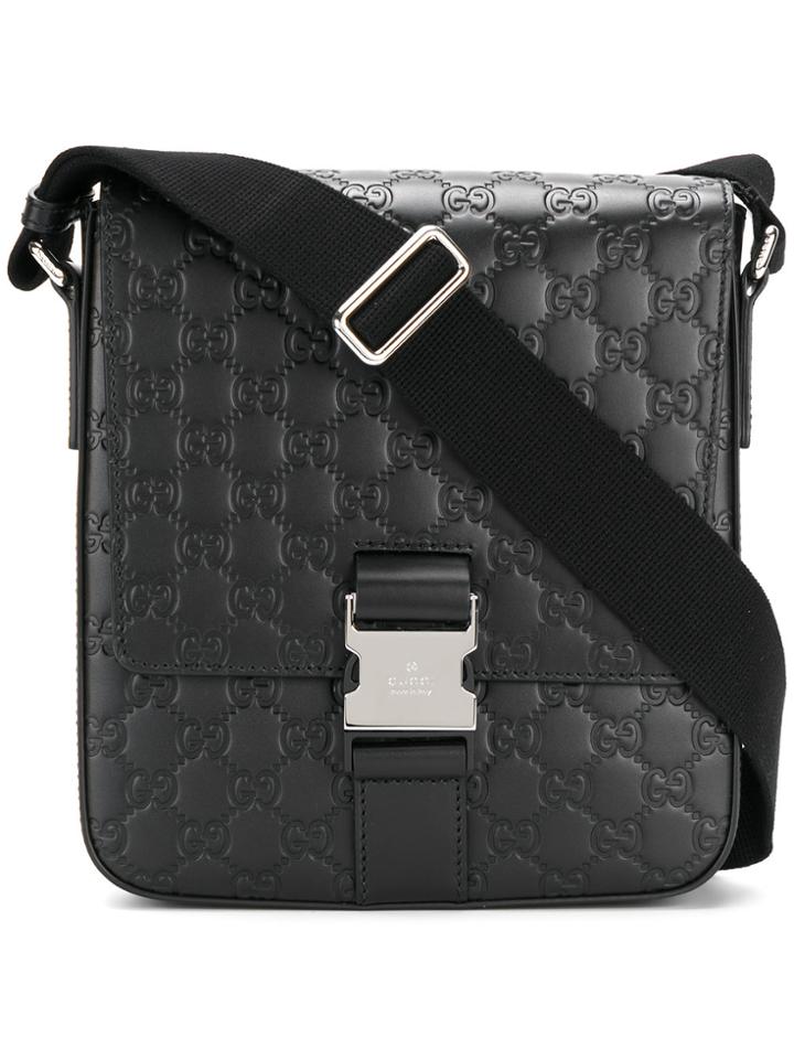 Gucci Signature Leather Messenger - Black