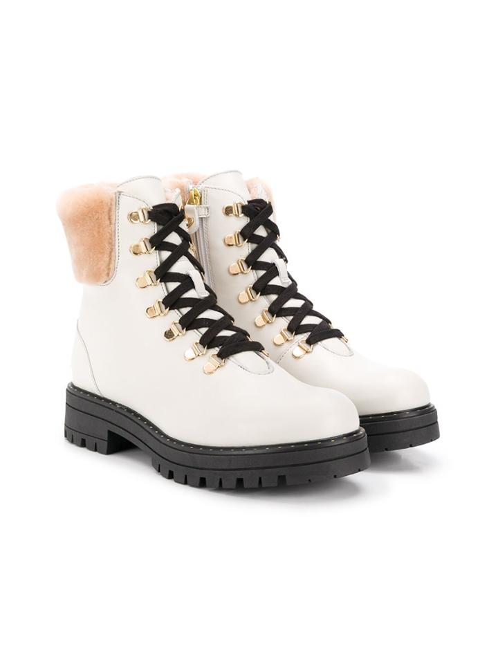 Twin-set Teen Lace-up Ankle Boots - Neutrals