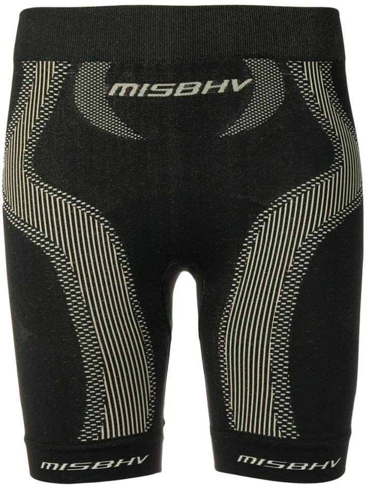 Misbhv Logo Print Cycling Shorts - Black