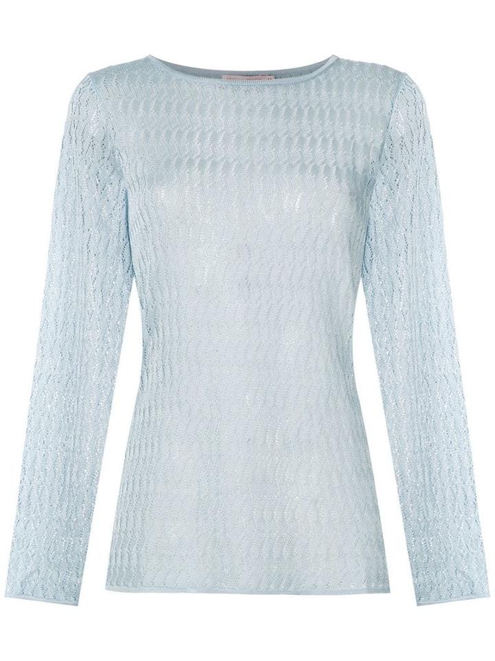 Cecilia Prado Boat Neck Knitted Top - Blue