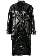 Irene Patent Style Coat - Black