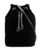 L'autre Chose Mini Bucket Bag In Velluto Nero - Black