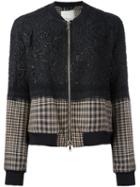3.1 Phillip Lim Floral Cloqué Bomber Jacket, Women's, Size: 2, Black, Silk/polyamide/polyester/virgin Wool