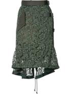Sacai - Hi-low Key Lace Skirt - Women - Cotton/nylon/cupro/rayon - 4, Green, Cotton/nylon/cupro/rayon