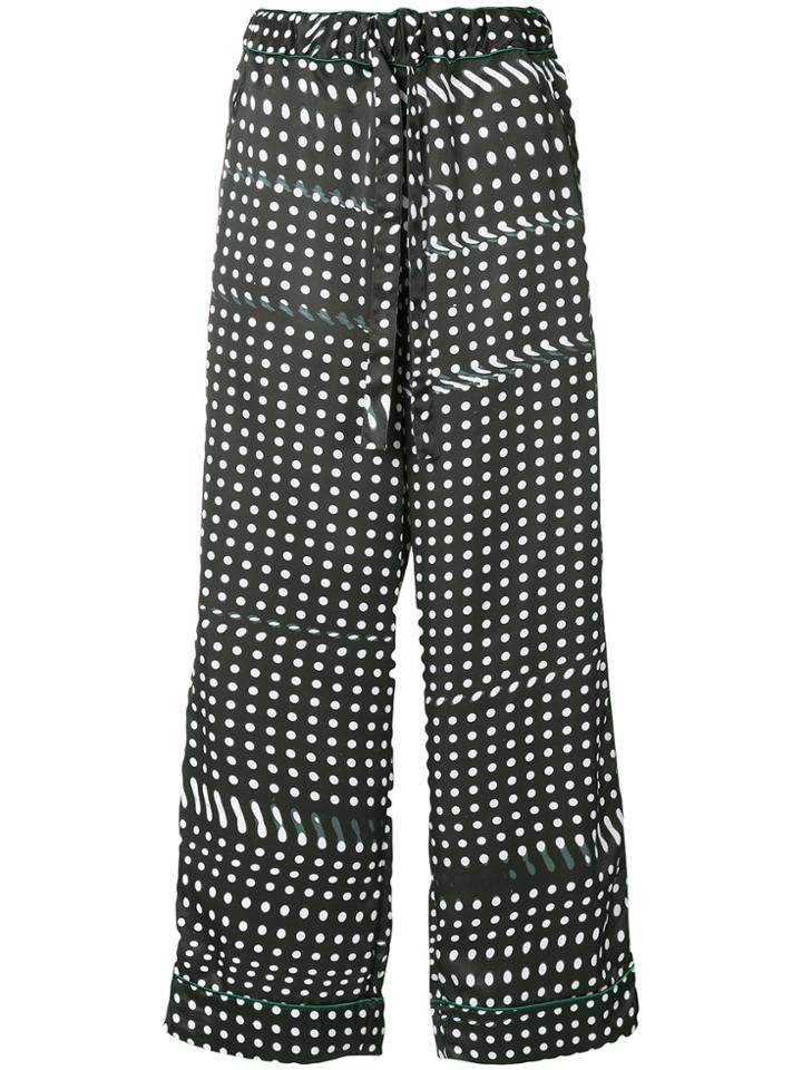 Facetasm Dotted Wide Leg Trousers - Black