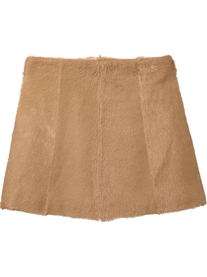 Chloé Mini Skirt, Women's, Size: 38, Brown, Goat Fur/cotton
