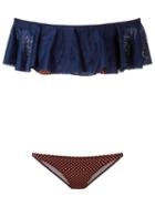 Gig Round Neck Bikini Set, Women's, Size: P, Blue, Lurex/polyamide