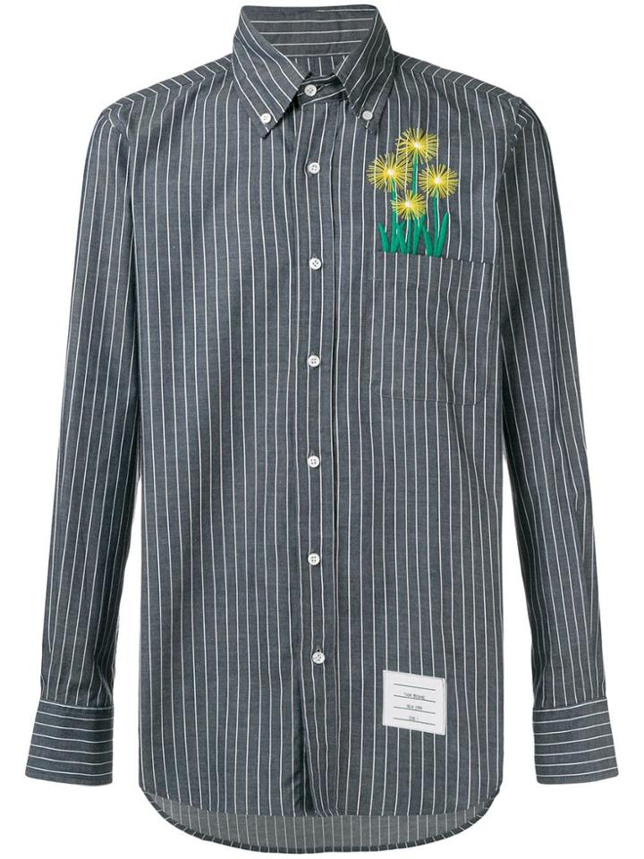 Thom Browne Pinstriped Straight-fit Shirt - Blue