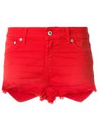 Dondup Denim Fitted Shorts - Red
