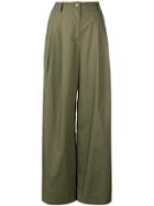 Blanca Long Wide Leg Trousers - Green