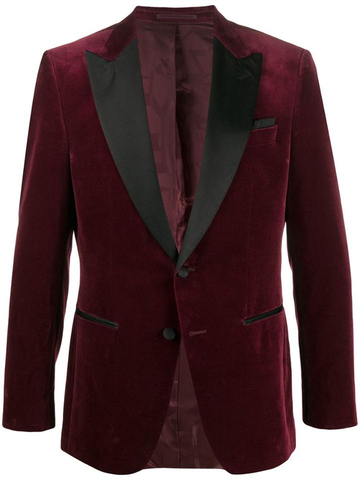 Boss Hugo Boss Satin-trimmed Velvet Blazer - Red