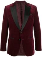 Boss Hugo Boss Satin-trimmed Velvet Blazer - Red