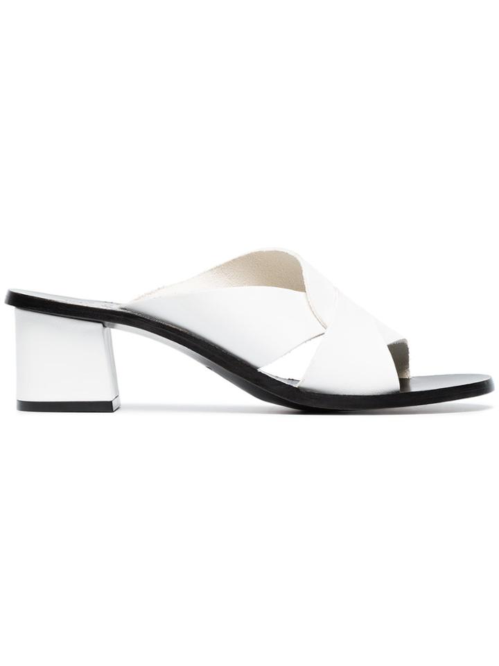 Atp Atelier White Adria 50 Leather Mules