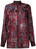 Etro Floral Embroidered Shirt, Women's, Size: 42, Red, Silk/viscose