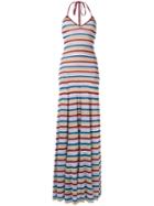 Dsquared2 - Striped Lurex Maxi Dress - Women - Polyamide/polyester/spandex/elastane/viscose - S, Women's, Purple, Polyamide/polyester/spandex/elastane/viscose