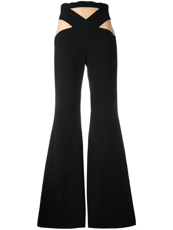 Balmain Flared Two-tone Waist Trousers - Black