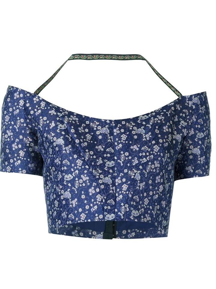 Etro Floral Brocade Crop Top