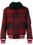 Tommy Hilfiger Checked Bomber Jacket - Red