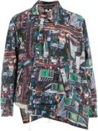 Comme Des Garçons Homme Plus Birds Eye Cityscape Print Jacket - Black