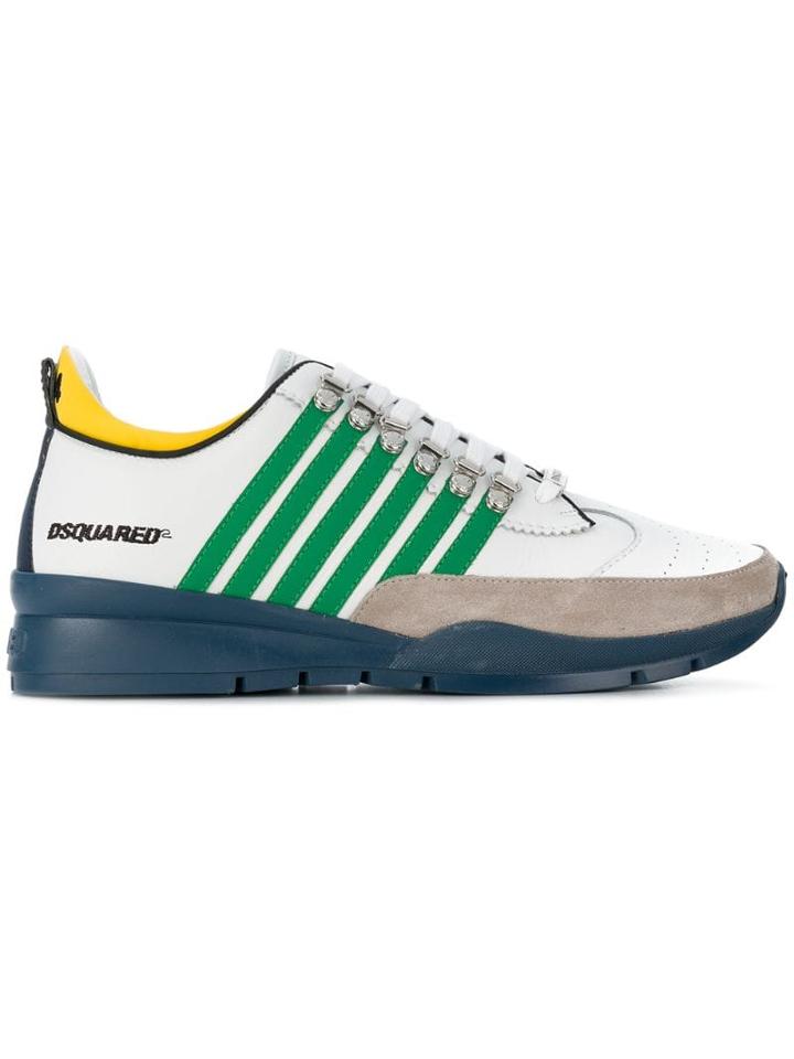 Dsquared2 Striped Low Top Sneakers - White