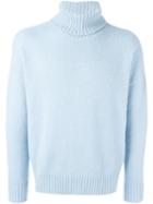 Ami Alexandre Mattiussi Turtle Neck Jumper, Men's, Size: Large, Blue, Polyamide/wool/alpaca