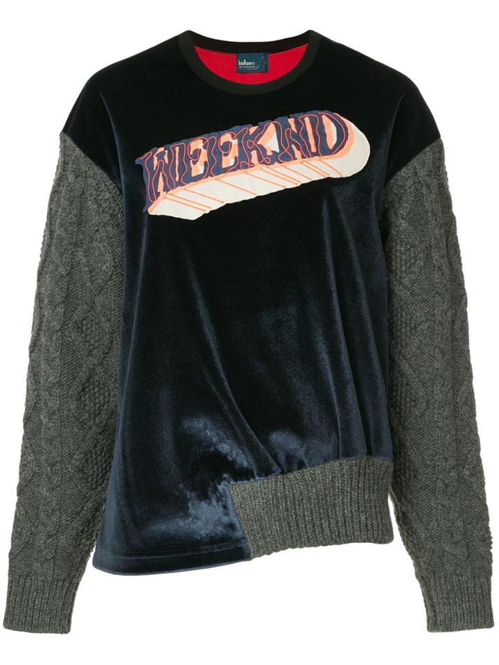 Kolor Knitted Sleeves Sweatshirt - Blue