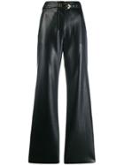 Nanushka High-waisted Faux-leather Trousers - Black