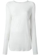 T By Alexander Wang Longsleeved T-shirt, Women's, Size: Large, White, Silk/rayon