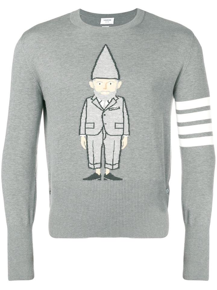 Thom Browne Gnome-intarsia Jumper - Grey